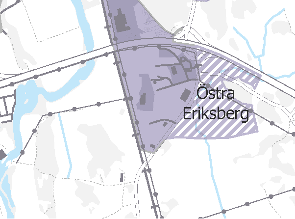 Kartan visar avgränsningen för utvecklingsområdet.