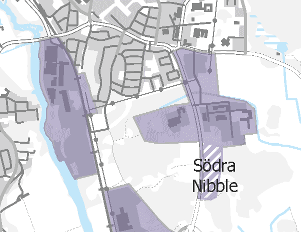 Kartan visar avgränsningen för utvecklingsområdet.