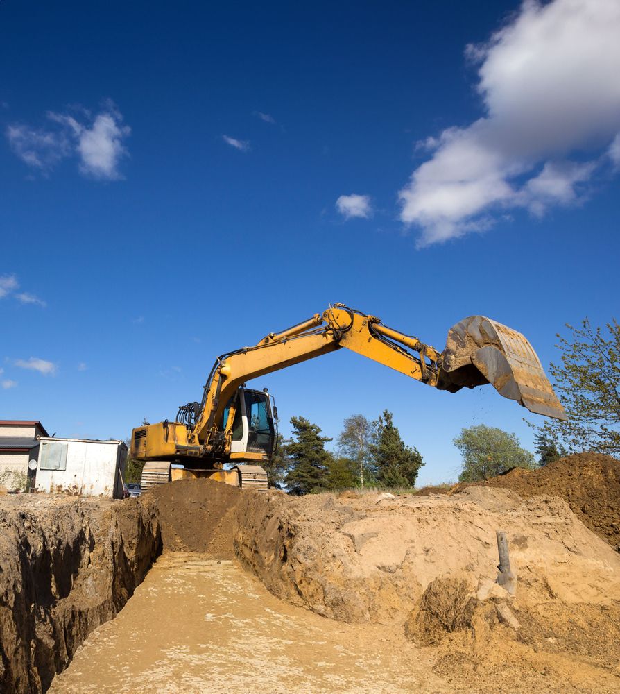 Foto som visar en grävmaskin som förbereder för utbyggnad.
