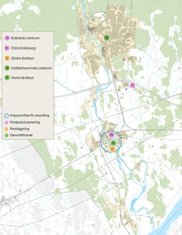 Karta som visar de geografiska lägena för steg 2.