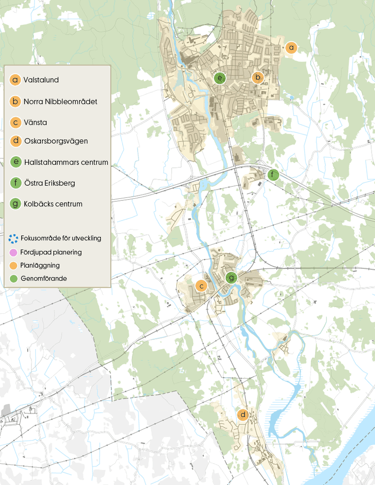 Karta som visar de geografiska lägena för steg 3.