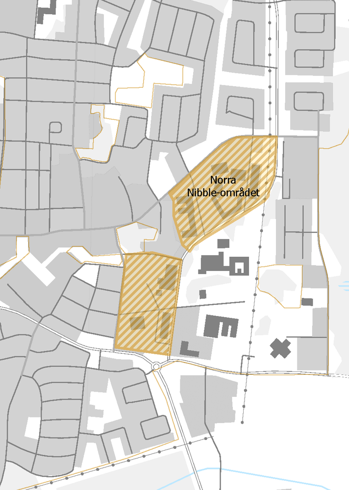 Kartan visar avgränsningen för utvecklingsområdet.