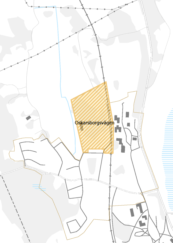 Kartan visar avgränsningen för utvecklingsområdet.